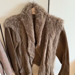 June Rabbit Fur and Leather Jacket size Medium